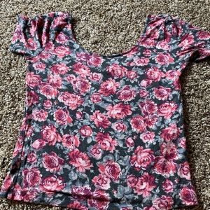 Small flower crop top map to mars brand